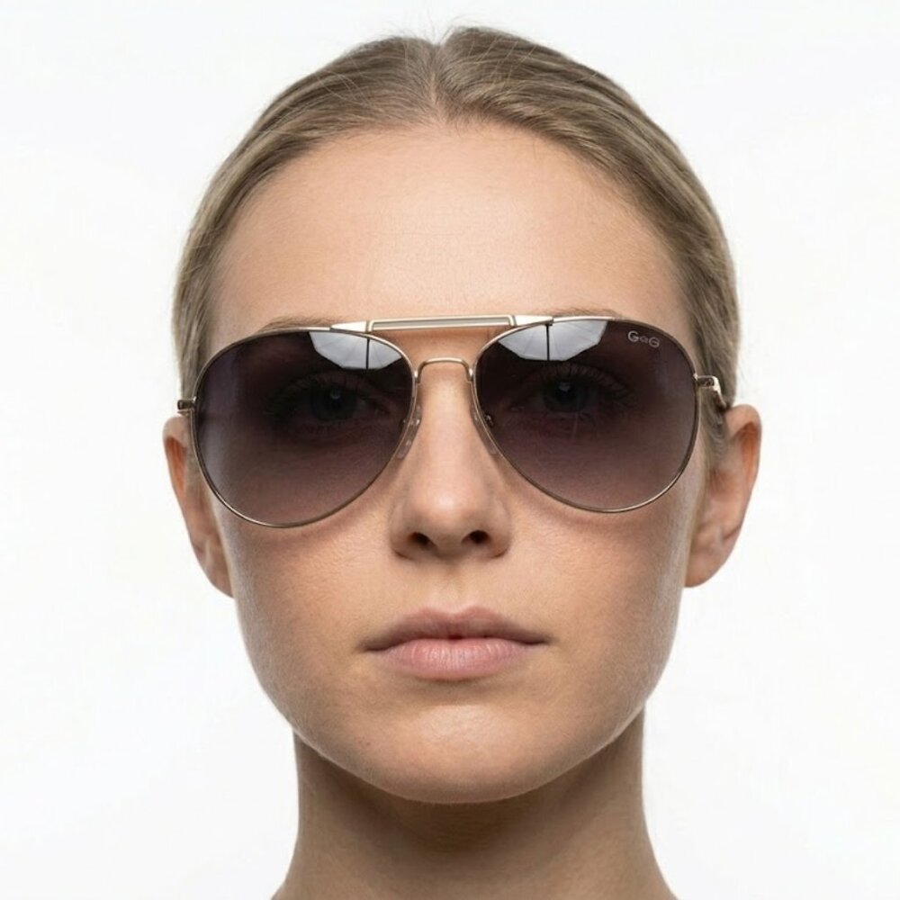 New York & Company Women's Womens Green Trim Aviator Sunglasses NWT